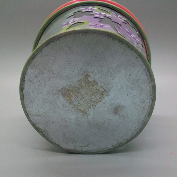 PartyLite Single Lilac Flower Galvanized Pot Votive Holder #7740 - Picture 6 of 8